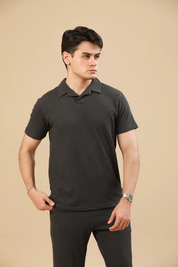 Black Drop Needle Coord Set - 2PC - Men