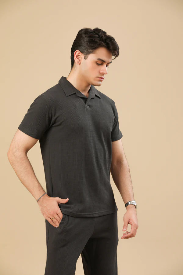 Black Drop Needle Coord Set - 2PC - Men