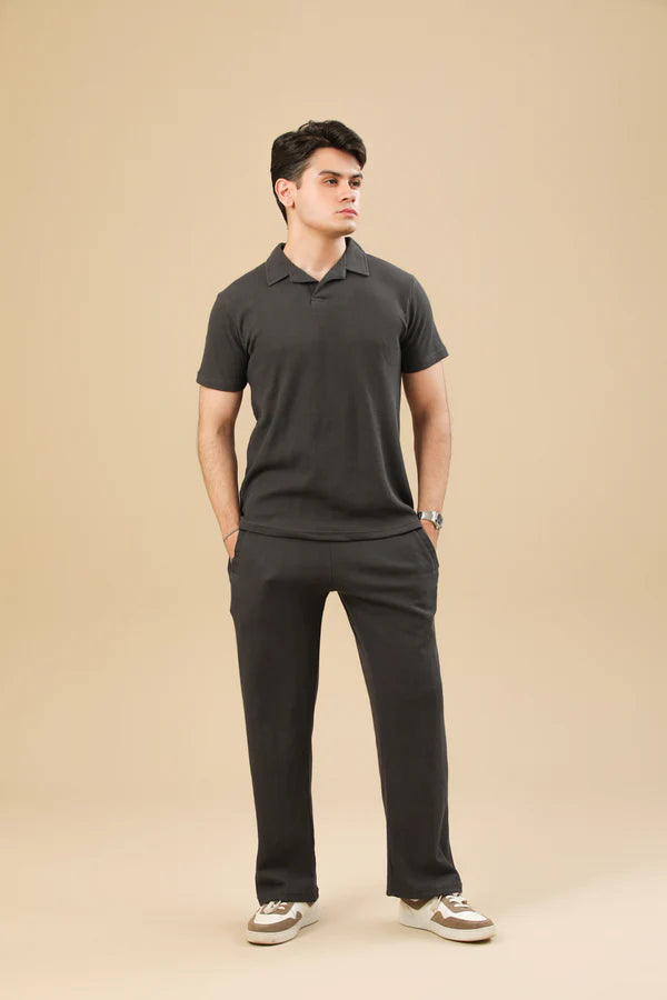 Black Drop Needle Coord Set - 2PC - Men