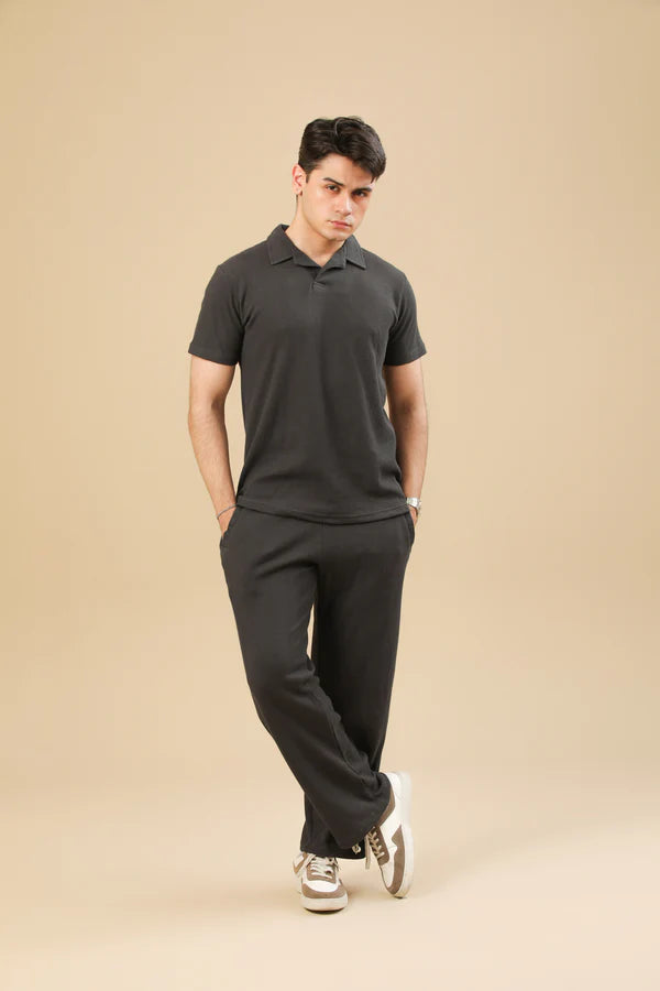 Black Drop Needle Coord Set - 2PC - Men